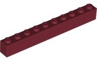 Brick 1 x 10 in Dark Red
