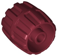 Wheel Hard Plastic Small (22mm D. x 24mm) in Dark Red