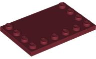 Plate Special 4 x 6, Studs on 3 Edges in Dark Red