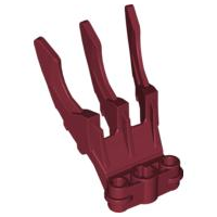 Large Figure Weapon, Claw, Triple, Small with Axle Hole in Dark Red