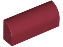 Brick Curved 1 x 4 x 1 1/3 No Studs, Lowered Inside Support in Dark Red