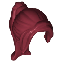 Hair Ponytail Long with Side Bangs in Dark Red