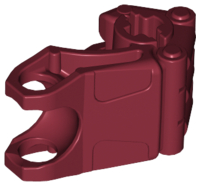 Large Figure Hand, Fist with Axle Hole, 3 Fingers in Dark Red