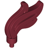 Flame / Headwear Accessory Plume / Feather, Triple Point in Dark Red