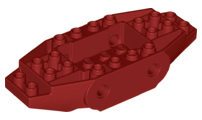 Brick Special 4 x 10 x 1 With 2 Wedges, Pin Holes, 4 x 2 Recessed Center in Dark Red