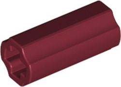 Technic Axle Connector Smooth [with x Hole + Orientation] in Dark Red