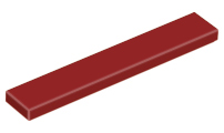 Tile 1 x 6 with Groove in Dark Red