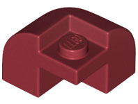 Brick Round, Curved 2 x 2 x 1 1/3, Corner in Dark Red