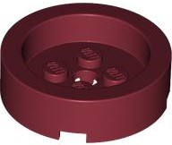 Brick Round 4 x 4 with Recessed Center in Dark Red