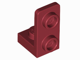 Bracket 1 x 1 - 1 x 2 Inverted in Dark Red