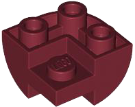 Brick Curved Inverted 2 x 2 x 1, Corner in Dark Red