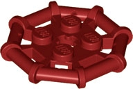 Plate Special 2 x 2 with Bar Frame Octagonal, Reinforced, Completely Round Studs in Dark Red
