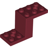 Bracket 5 x 2 x 2 1/3 with Holes, Inside Stud Holder in Dark Red