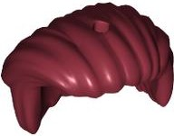 Hair Swept to Right, Hard Plastic in Dark Red