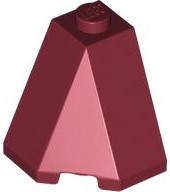 Brick Wedged, Sloped 65° 2 x 2 x 2 Corner in Dark Red