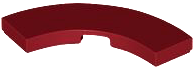 Tile 3 x 3 Curved, Macaroni in Dark Red