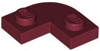 Plate Round Corner 2 x 2 with 1 x 1 Cutout in Dark Red