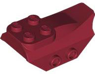 Brick Special 2 x 5 with Slope, Studs on Side in Dark Red