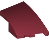 Brick Wedged, Curved 3 x 2 with Stud Notch Right in Dark Red
