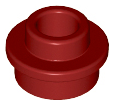Plate Round 1 x 1 with Open Stud in Dark Red