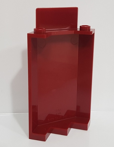 Panel 3 x 3 x 6 Corner Wall without Bottom Indentations in Dark Red