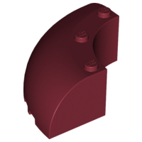Brick Round Corner 6 x 6 x 2 in Dark Red