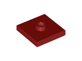 Plate Special 2 x 2 with Groove and Center Stud (Jumper) in Dark Red