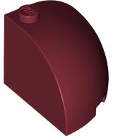 Brick Round Corner 3 x 3 x 2 Dome Top in Dark Red