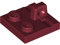 Hinge Plate 2 x 2 Locking with 1 Finger on Top in Dark Red