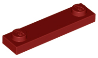 Plate Special 1 x 4 with 2 Studs, 3 Bottom Tubes in Dark Red