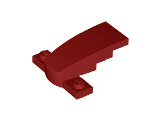 Brick Wedged, Curved 4 x 2 x 1 1/3 with 1 x 4 Base [Plain] in Dark Red
