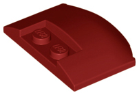 Brick Round 3 x 4 x 2/3 Triple Curved with 2 Sunk Studs in Dark Red