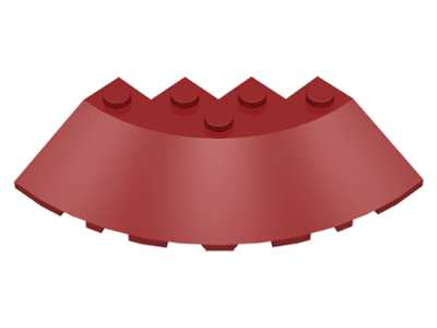 Brick Round Corner 6 x 6 with 33° Slope and Facet Cutout in Dark Red