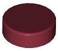 Tile Round 1 x 1 in Dark Red