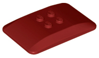 Brick Curved 6 x 4 x 2/3 Quad Curved with 2 x 2 Studs in Dark Red