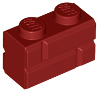 Brick Special 1 x 2 with Masonry Brick Profile in Dark Red
