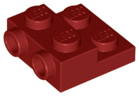 Plate Special 2 x 2 x 2/3 with Two Studs On Side and Two Raised [Solid Anti-stud] in Dark Red