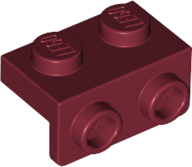 Bracket 1 x 2 - 1 x 2 in Dark Red