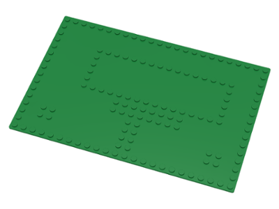 Baseplate 16 x 24 with Set 080 Large White House Print in Green