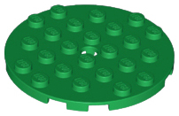 Plate Round 6 x 6 with Hole in Green