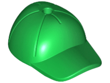 Hat / Cap Short Curved Bill with Seams and Hole on Top in Green