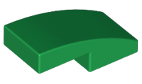 Brick Curved 2 x 1 No Studs [1/2 Bow] in Green