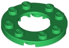 Plate Round 4 x 4 with 2 x 2 Round Opening in Green