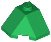 Brick Wedged, Sloped 45° 2 x 2 Corner in Green