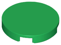 Tile Round 2 x 2 with Bottom Stud Holder in Green