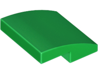Brick Curved 2 x 2 x 2/3 in Green
