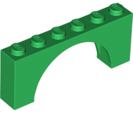 Brick Arch 1 x 6 x 2 - Thin Top without Reinforced Underside [New Version] in Green
