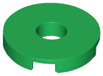 Tile Special Round 2 x 2 with Hole in Green