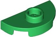 Plate Special Round 1 x 2 Half Circle with Stud (Jumper) in Green