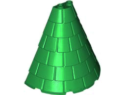 Tower Roof 4 x 8 x 6 Half Cone Shaped with Roof Tiles in Green